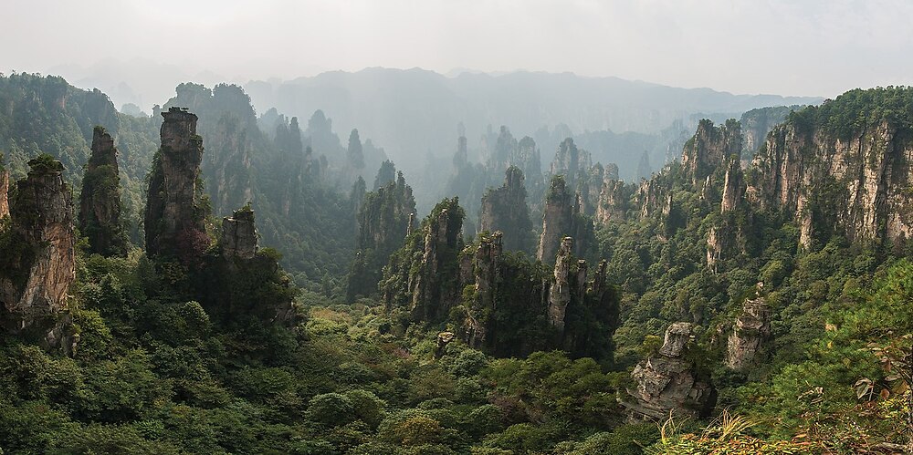 Panoramic view from Mount Tianzi Shan, 2012