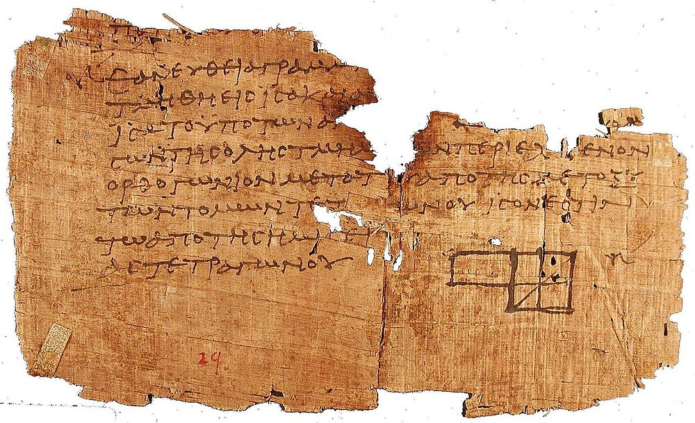 Oxyrhynchus papyrus (P.Oxy. I 29) showing fragment of Euclid’s Elements