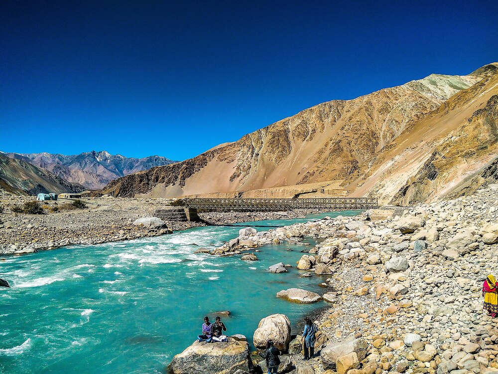 Shyok river (“river of death”) in Northern India, Ladakh region