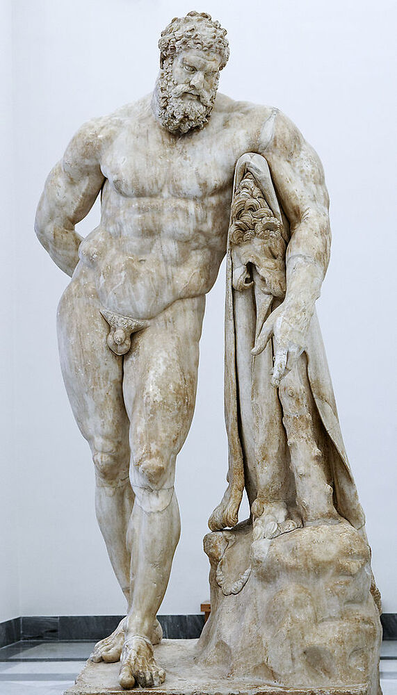 Farnese Hercules, marble by Glycon, likely after a model from Lysippos