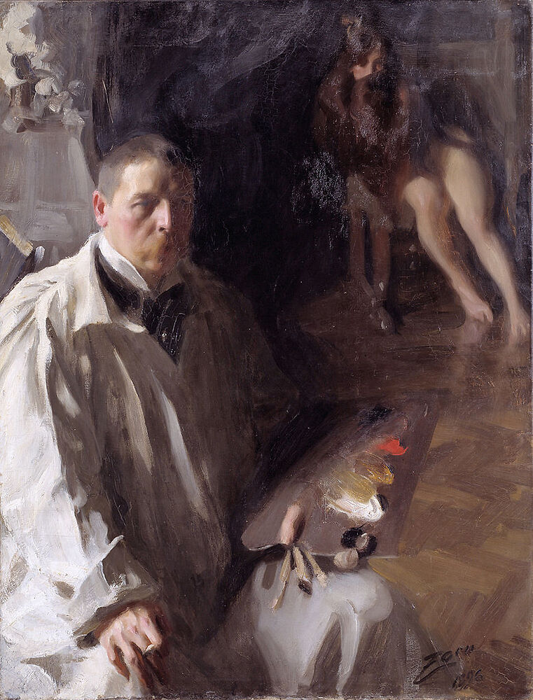 Self-portrait with model, 1896, oil on canvas