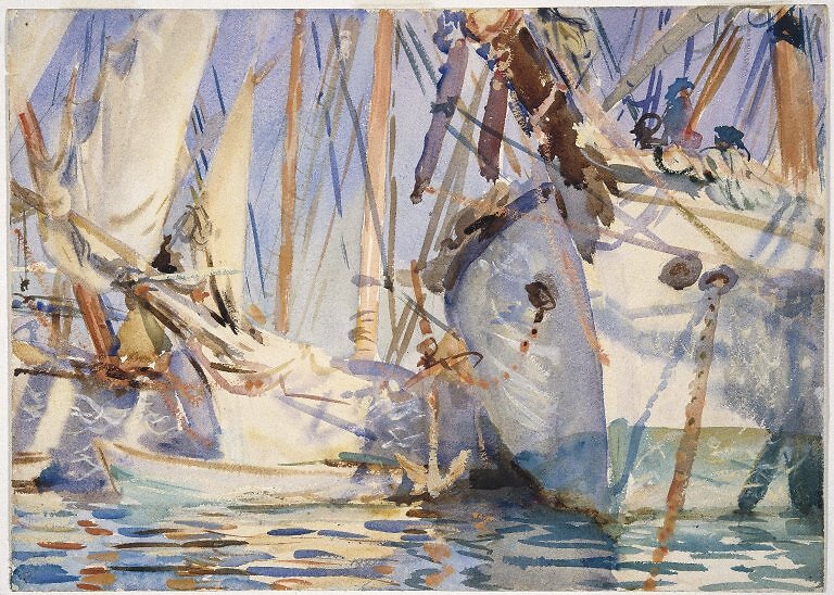 White ships, watercolor, c. 1908