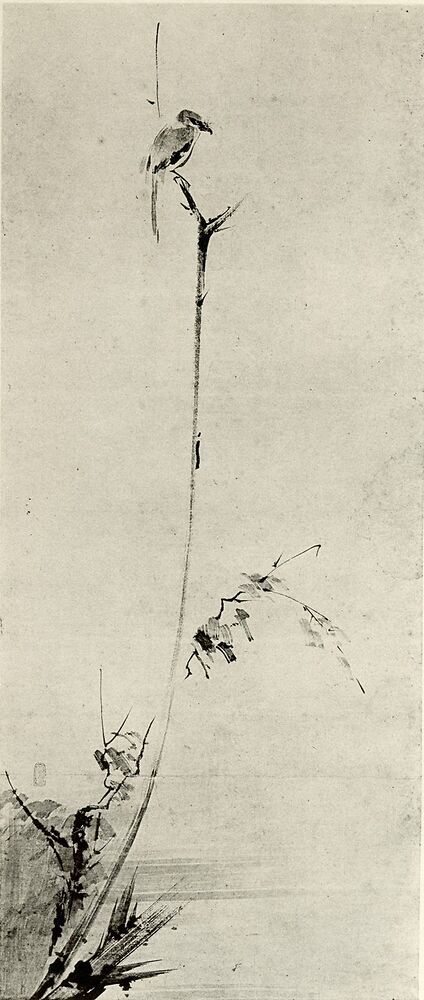 Shrike in a barren tree, 枯木鳴鵙図, Koboku meigeki-zu
