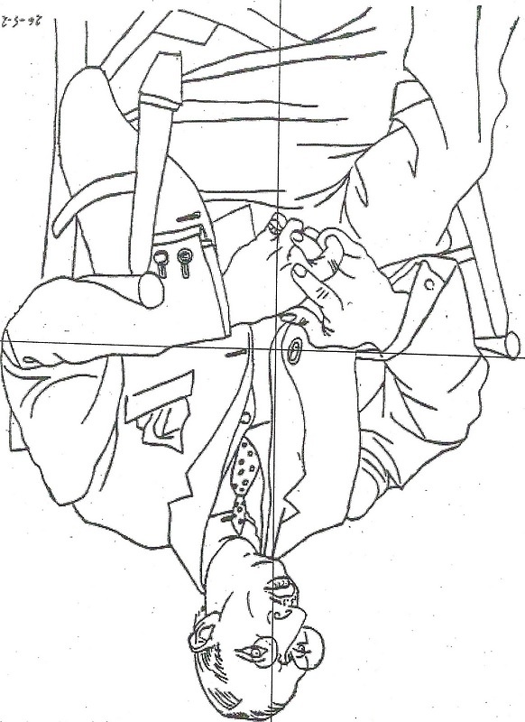 Portrait of Igor Stravinsky, Betty Edwards drawing exercice from her book Drawing on the right side of the brain, intended to be copied as presented to as to train student’s perception