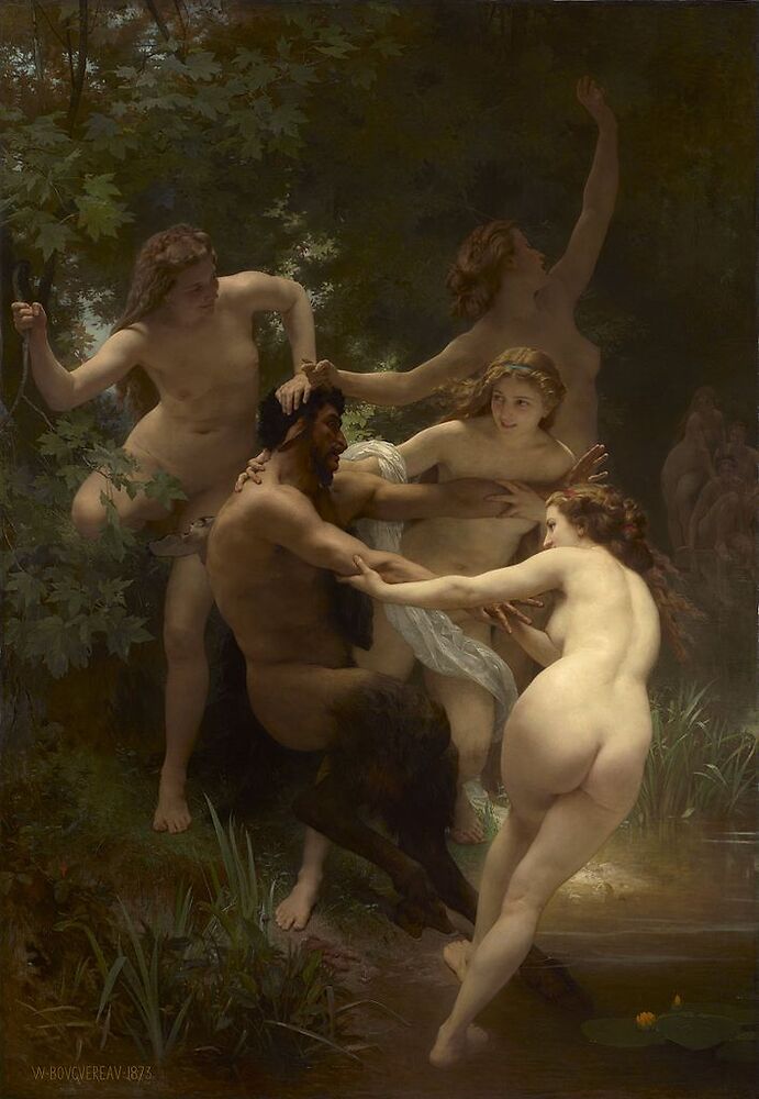 Nymphs and Satyr, huile sur toile, 1875, 260×180cm (102×71in)
