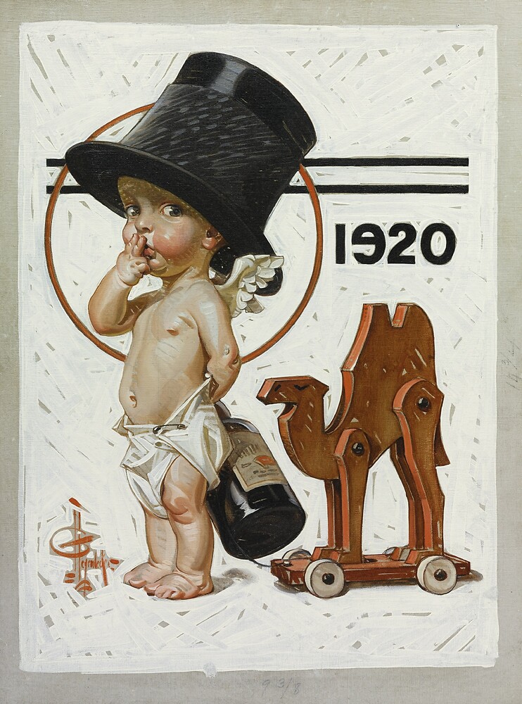 New Year’s Baby, The Saturday Evening Post, January 3, 1920, oil on canvas