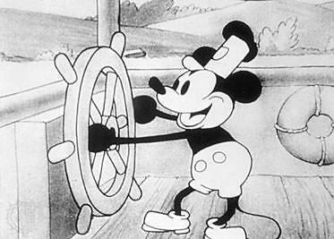 First appearance of Mickey Mouse, in Steamboat Willie, 1928