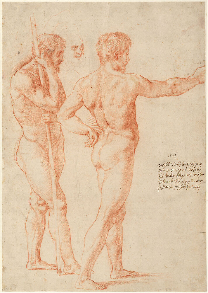 Nude studies, sanguine on paper, 1515