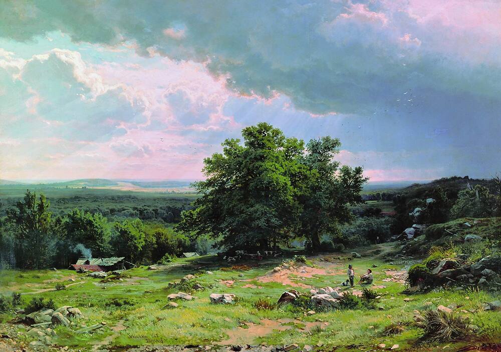 View near Dusseldorf (Вид в окрестностях Дюссельдорфа, 1865), oil on canvas, 106×151cm